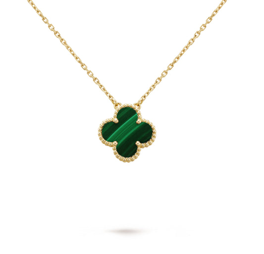 Single Clover Necklace - Malachite