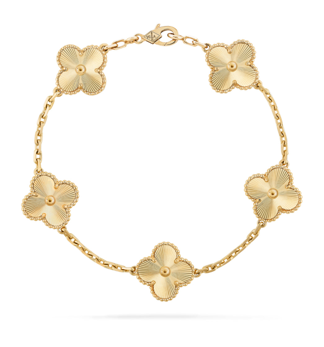 5 Clover Bracelet - Solid Gold