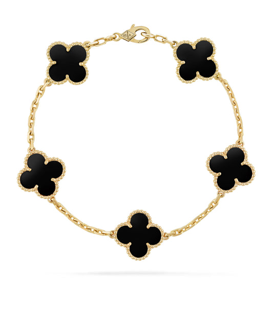 5 clover bracelet - Onyx