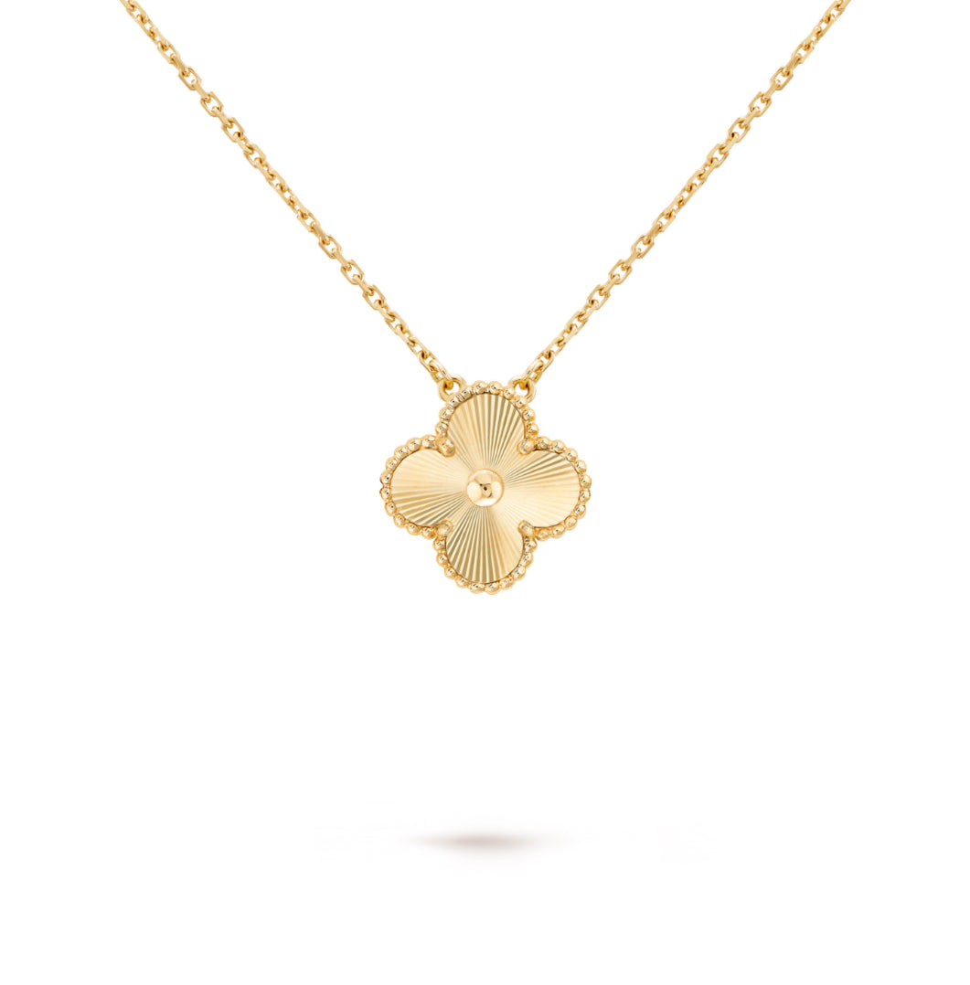 Single Clover Necklace - Solid Gold