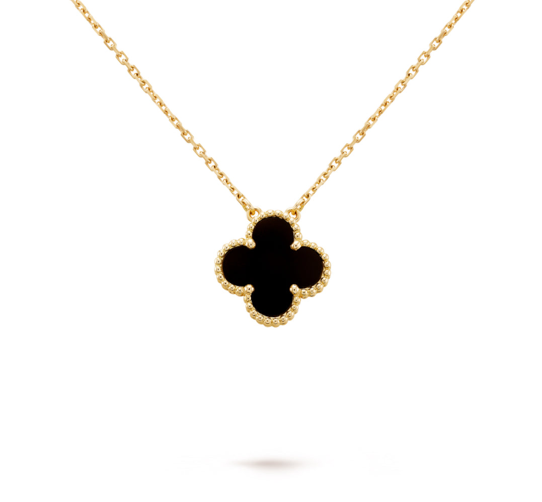 Single Clover Necklace - Onyx